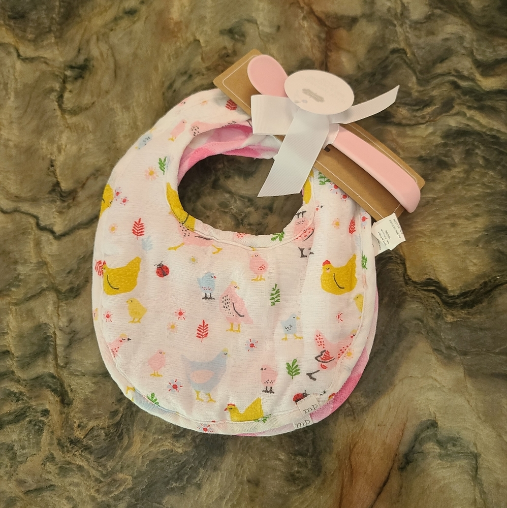 Mud pie bib and spoon set